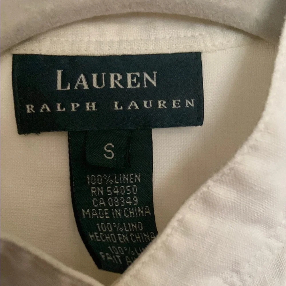 Lauren Ralph Lauren White Linen Blouse - Picture 2 of 5